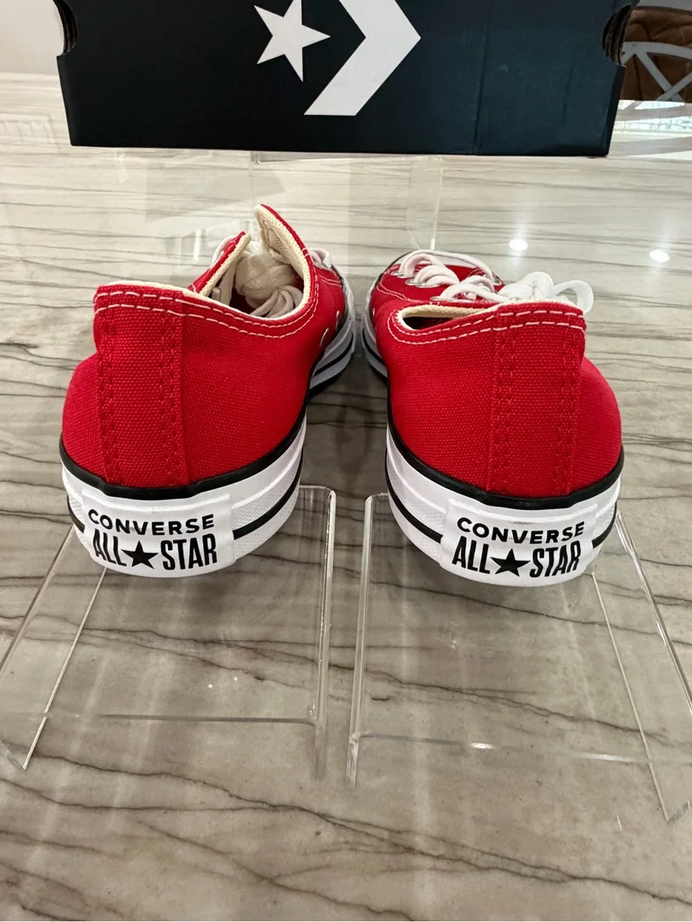 Women’s Converse Low Top Sneakers in Red - Picture 3 of 5